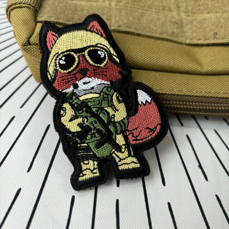 FOX SNIPER moral parches tácticos bordados, Parche de gancho y bucle, insignia militar de guerra de Ucrania, brazalete, pegatinas de mochila