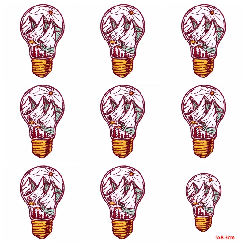 10 unids/lote parche para planchar, parches para acampar para ropa DIY, pegatinas para ropa de aventura, parche bordado a rayas en decoración de chaqueta - imagen 5