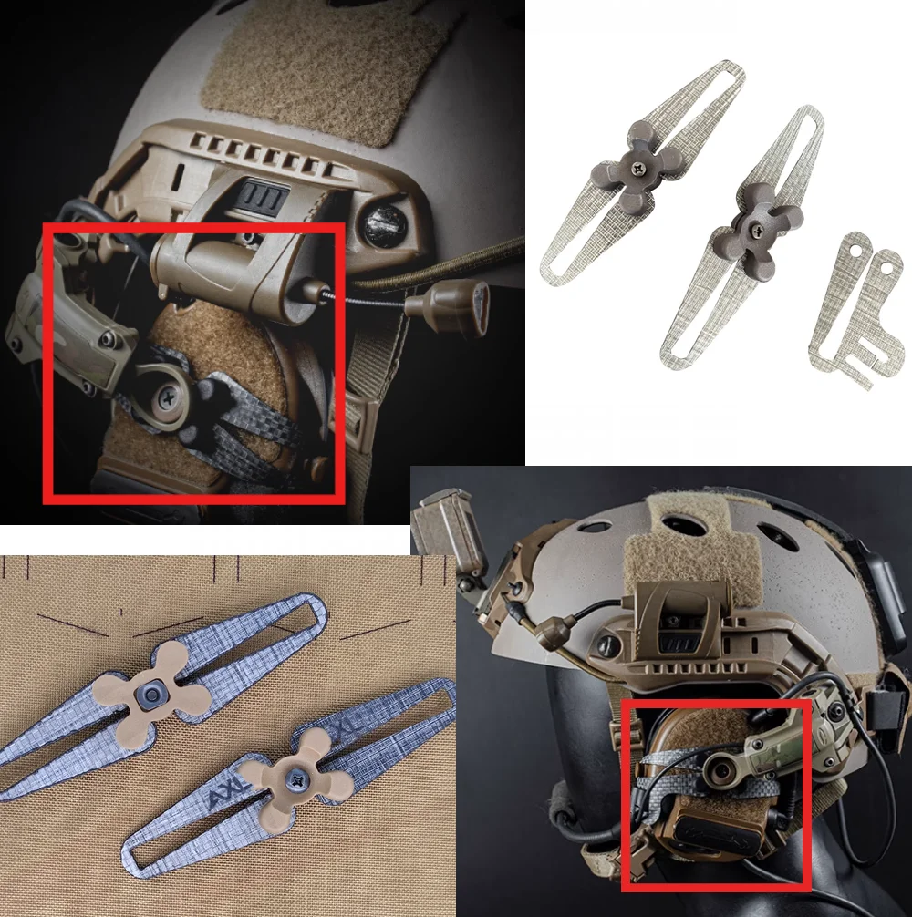 Soporte para auriculares C3 AMP, conexión Ops Core, riel para casco táctico AXL, Kit de conexión para auriculares tácticos, accesorios para tegirs - imagen 2