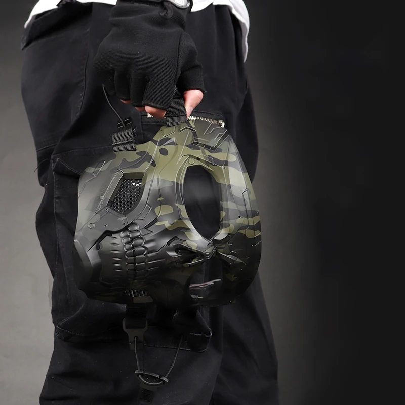 Mascarilla táctica de Paintball para caza al aire libre, máscara de seguridad de cara completa con calavera para entrenamiento, Airsoft Combat Cs Wargame - imagen 3
