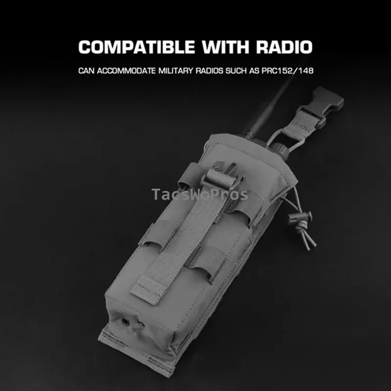 Bolsa de Radio para walkie-talkie PRC 152, bolsillo de Radio desplegable Molle, bolsa de transporte para interfono de caza y combate táctico - imagen 5
