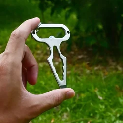 Equipo de acampada al aire libre EDC, abridor de botellas multifuncional de acero inoxidable, herramienta, llave de barra de palanca