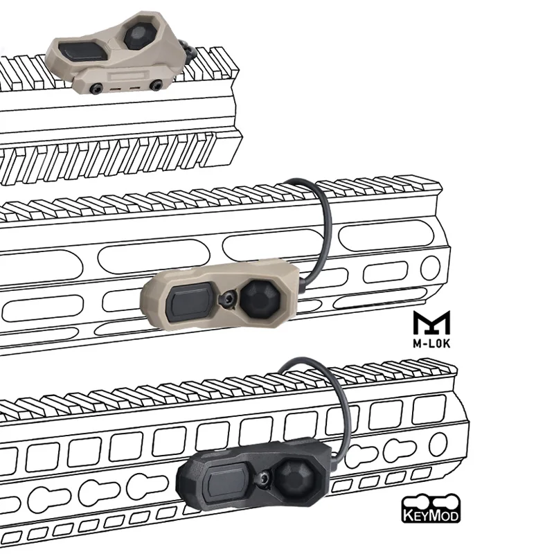 Linterna PEQ15 Surefir M300 M600 con interruptor de presión remoto de doble función AXON compatible con luz táctica Airsoft de caza con riel de 20mm - imagen 5