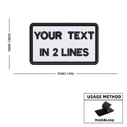 Parche nombre personalizado texto negro - Insignia táctica bordada