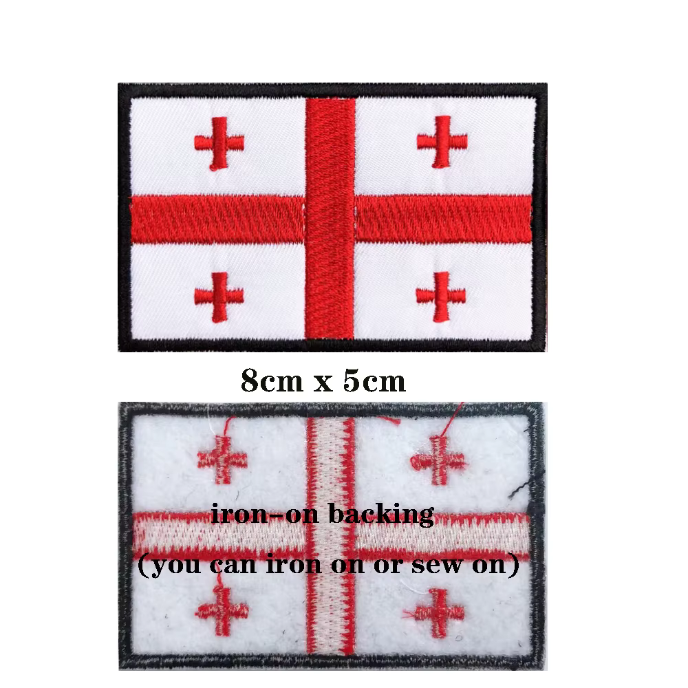 Parche militar bandera de Georgia brazalete bordado gancho y bucle - imagen 2