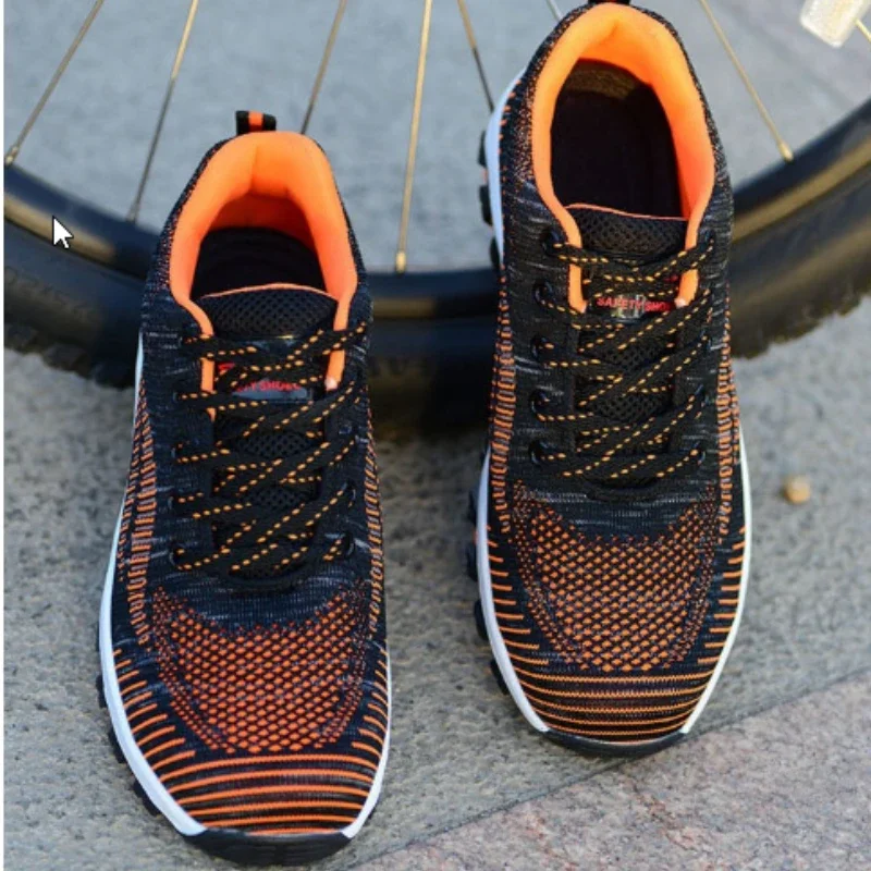 Zapatos de seguridad con puntera de acero para hombre, zapatos transpirables para el trabajo, botas de seguridad para construcción antideslizantes de acero a prueba de pinchazos para exteriores - imagen 4