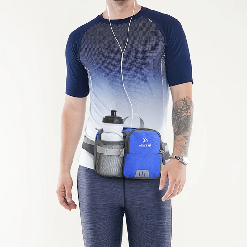 Bolsa de cintura con botella de agua para correr al aire libre, saco de cadera para perros, deporte, escalada, senderismo, bolsas grandes multifuncionales para teléfono móvil - imagen 3