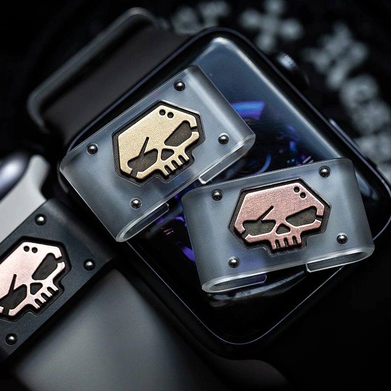 Cierre de calavera de Metal de 22mm para Apple Watch, correa de PC, aleación de titanio y circonio, anillo decorativo, accesorios de hebilla para reloj - imagen 2