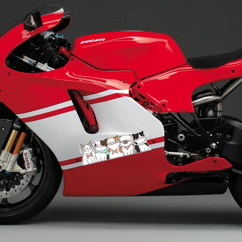Pegatinas reflectantes impermeables para motocicleta eléctrica, pegatinas de protección solar para el cuerpo, con batería de gatos de dibujos animados - imagen 3