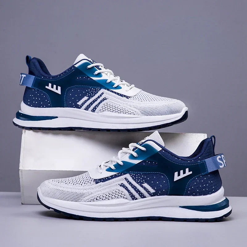 Zapatillas de deporte con cordones y parte inferior gruesa para hombre, calzado informal a la moda, con boca poco profunda, transpirables, para primavera y otoño, 2025 - imagen 3