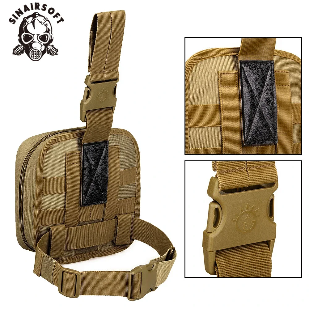 Bolsa para piernas al aire libre, bolsa occidental, sistema Molle táctico impermeable, juego de primeros auxilios, bolsa médica para caza, senderismo, bolsa para piernas - imagen 5