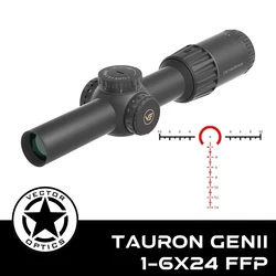 Vector Optics Tauron 1-6x24 FFP GenII Visor | Centro Iluminado & Verdadero 1x | Torreta 0.1 MRAD con Bloqueo | IP67 & Resistencia 1000G