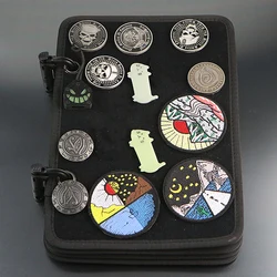 Organizar la colección de tableros de exhibición de brazaletes con parches de almacenamiento, 4 páginas con hebilla EDC de bucle