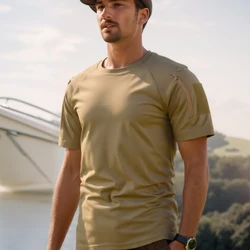 Nuevo jersey militar de secado rápido para hombre, camisas bordadas, camisetas lisas elásticas tácticas transpirables para verano, senderismo, Camping y escalada
