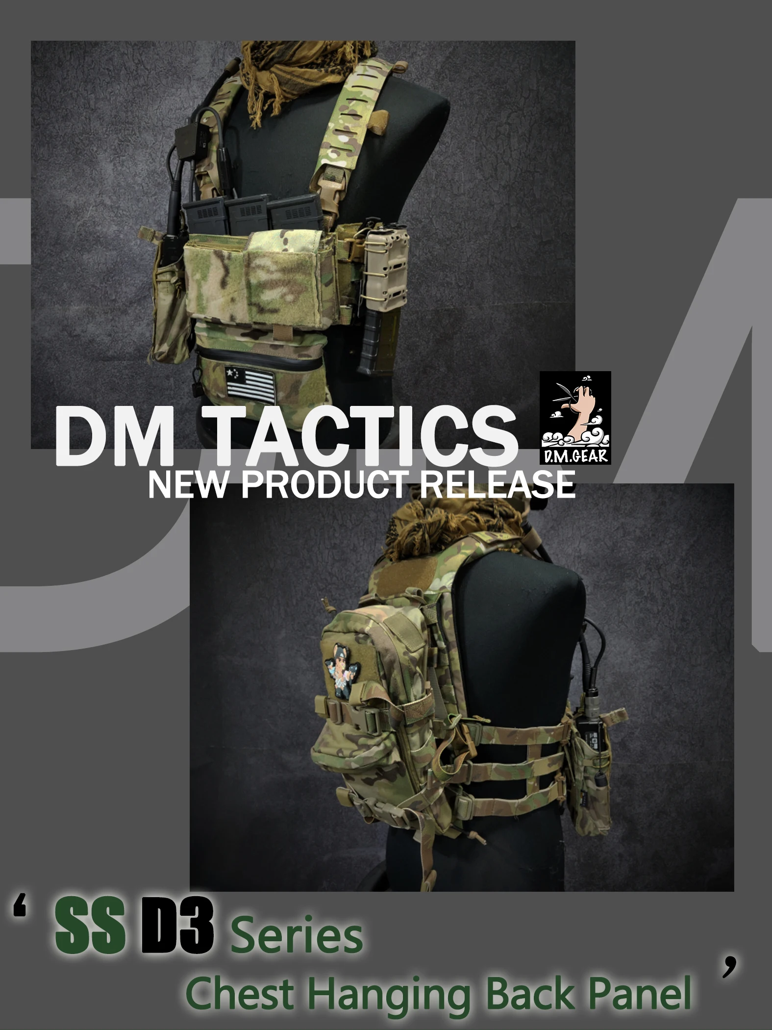 Fondo MOLLE estilo correas colgantes en el pecho de camuflaje serie DMGear ss d3 - imagen 5