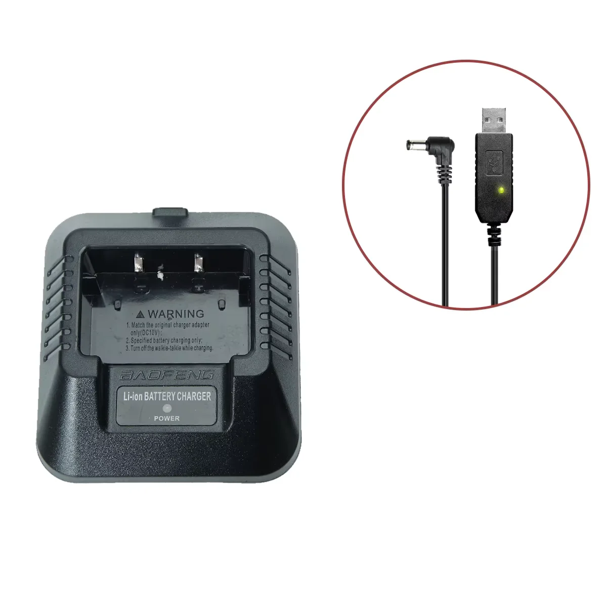 Baofeng Original UV-5R adaptador de cargador de Base USB de escritorio para UV5R Walkie Talkie Ham accesorios de cargador de Radio bidireccional - imagen 5