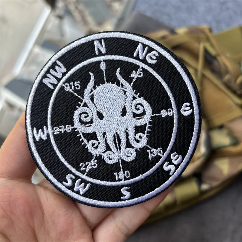 Parche táctico bordado Octopus Compass – Insignia con velcro - imagen 2