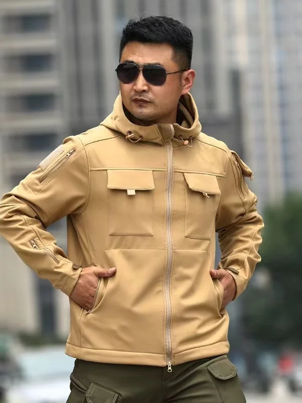 Chaquetas para exteriores Softshell de piel de tiburón tácticas impermeables de invierno para hombre, pesca, escalada, caza, senderismo, Camping - imagen 2