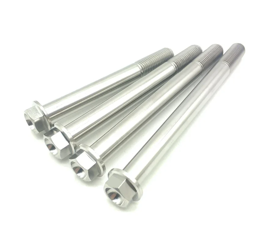 1,25 M10 x 85/90/100-155mm TC4 tornillos de perno de titanio cabeza de brida color azul quemadura - imagen 3