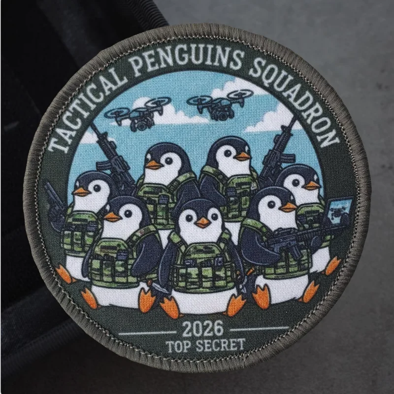 Parche táctico Escuadrón Pingüino con gancho y bucle para chaleco - imagen 2