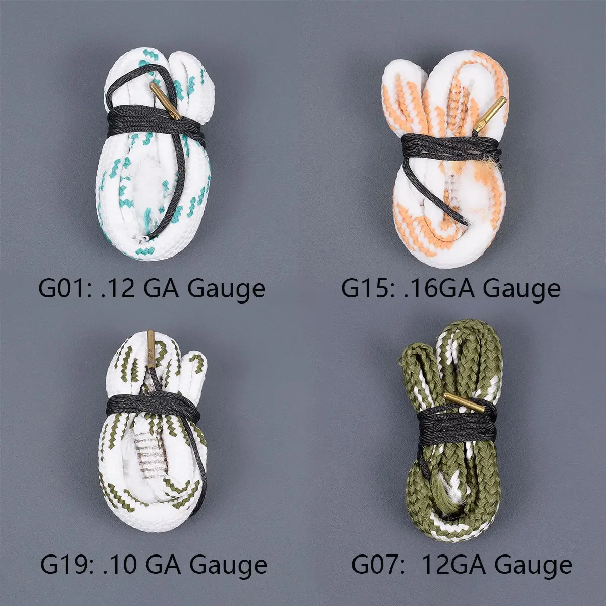 Kit de limpieza táctica, limpiador de caza, barril, cuerda calibre 9mm 12GA 20GA.22.177.223.308.45 7,62mm 5,56mm, Kit de limpieza de correa - imagen 2