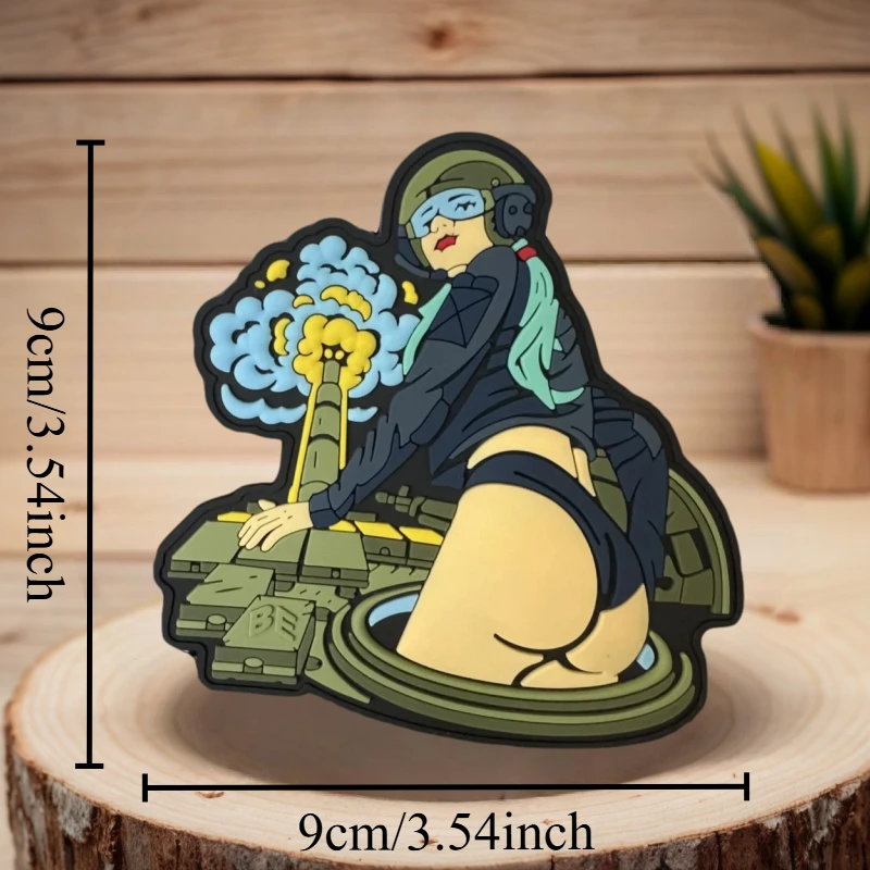 Parche de PVC de soldado femenino, brazalete táctico con gancho y bucle, accesorios decorativos, insignia de moral, pegatinas para mochila, parches para ropa - imagen 4