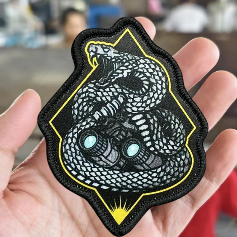 Parche con estampado de King Cobra, chaleco táctico de explorador, insignia de moral con gancho y bucle, pegatinas decorativas para mochila, parches para brazalete para ropa - imagen 2