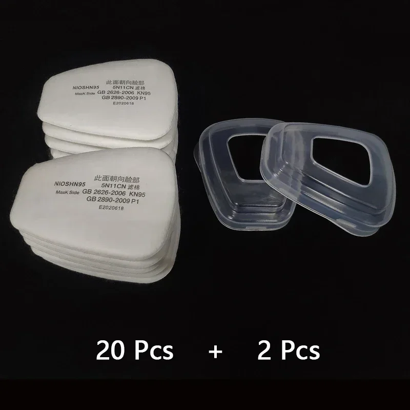 Filtros Industriales de algodón para mascarilla, cubierta reemplazable para 3M 300/501, accesorios para respirador a prueba de polvo y Gas, 50/6200 piezas, 5N11 - imagen 3