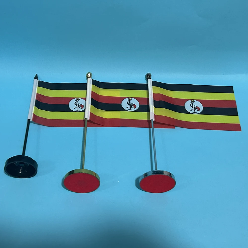 BANDE DE SKY Bandera de escritorio de oficina Bandera de Uganda 14x21 cm poliéster Bandera nacional de UGA Uganda Bandera de país Adornos de escritorio Banderas - imagen 2