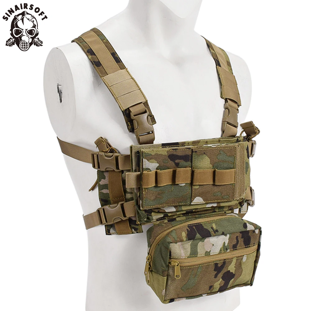 Bolsa táctica MK3 para el pecho, microchasis, arnés H, 5,56, 7,62, M4, AK, Airsoft, Paintball, chaleco de caza, nailon