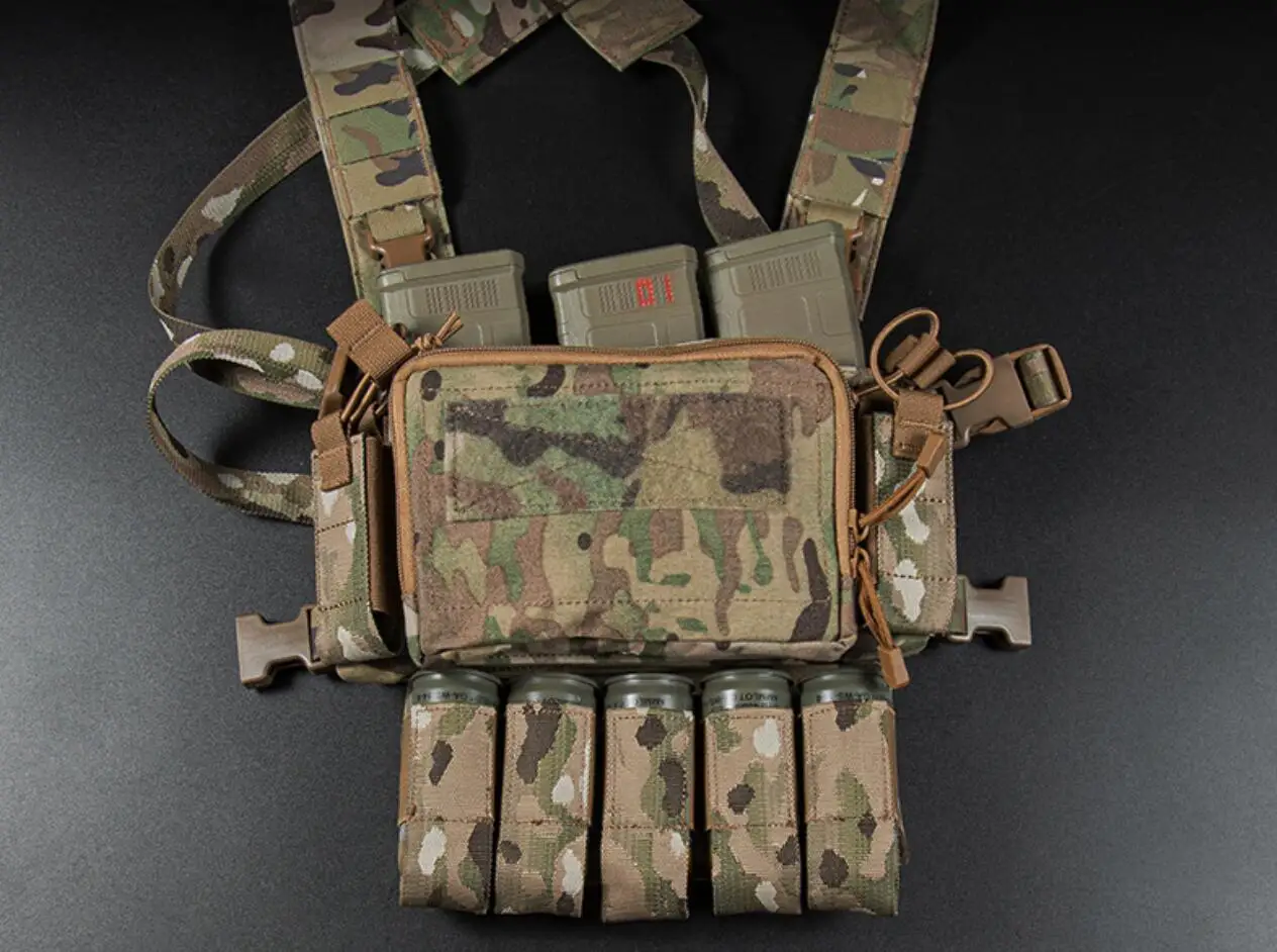 Colgador de pecho táctico/chaleco multifunción, paquete de almacenamiento de vientre inferior, cinco M203, paquete de suplemento de camuflaje - imagen 5