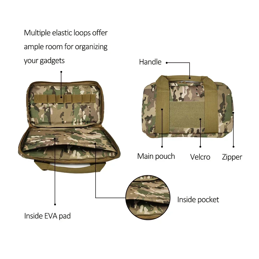 Bolsa táctica para pistola, bolsa de transporte para pistola, funda para pistola, soporte para cuchillos acolchado duradero, accesorios de caza - imagen 5