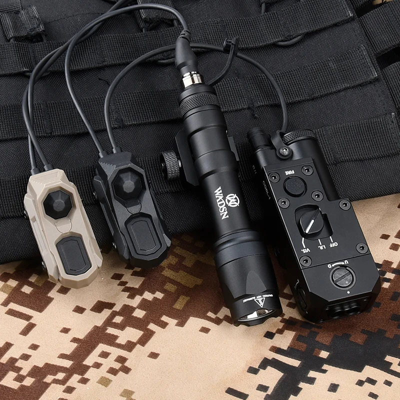 Airsoft CQBL punto rojo verde azul IR con SF M600C M300A interruptor de Control de linterna Airsoft arma luz CQBL-1 Axon interruptor Dual - imagen 2