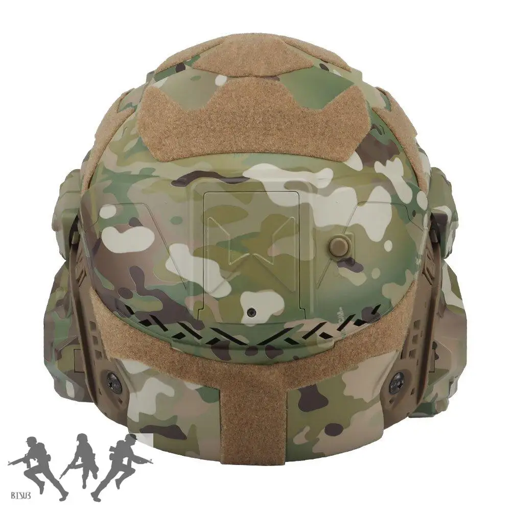 Casco táctico Airsoft Fast w-ronin II, cascos integrados, ventilador antivaho, máscara abatible, lente de repuesto, deportes de tiro de Paintball - imagen 4