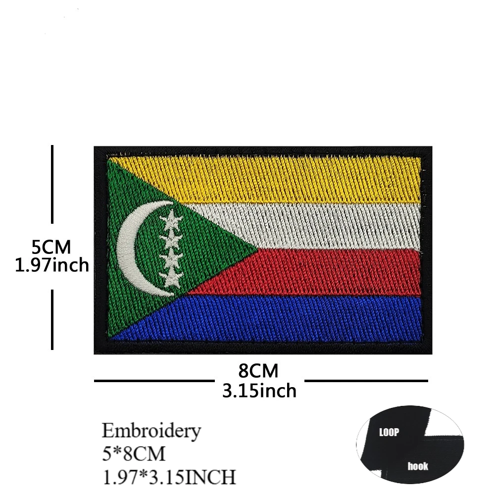 Bulgaria Marruecos Sud Ghana África Egipto Tanzania Ruanda Ouganda Mauricio Argelia Guinea África Central Parches de bandera bordados - imagen 5