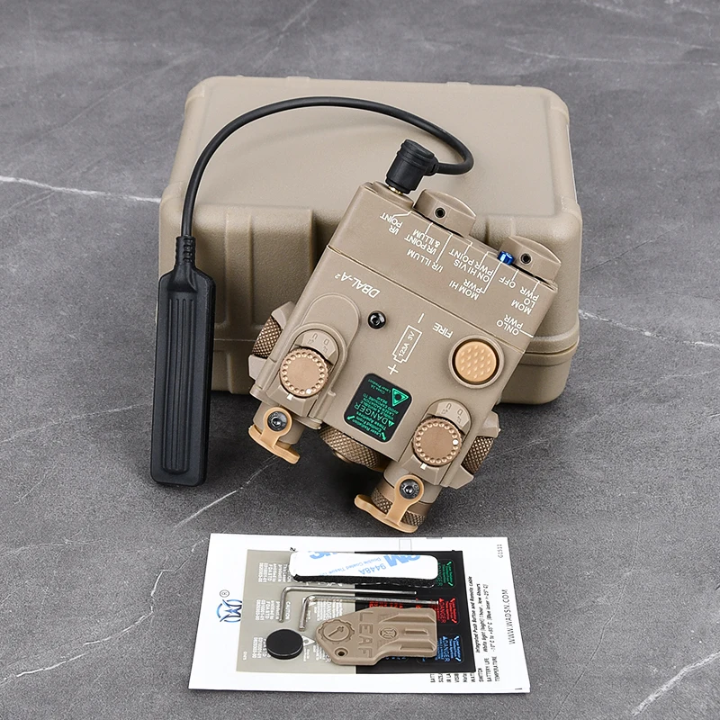 WADSN-DBAL-A2 láser de punto rojo, verde y azul, linterna LED blanca estroboscópica, Dbal, indicador táctico de caza, apto para riel de 20MM, sin IR - imagen 4