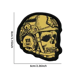 Parche táctico calavera de velcro, insignia militar para brazalete