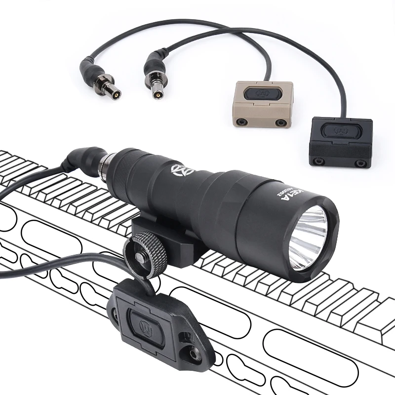 Minilinterna táctica M300C para arma de caza, luz de explorador con interruptor de presión ModButton, compatible con Mlok Keymod, PicatinnyRail de 20mm - imagen 4