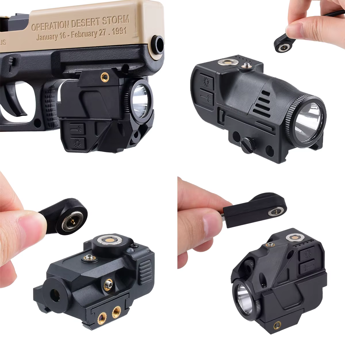 Combo linterna táctica con láser verde y rojo para pistola - imagen 2