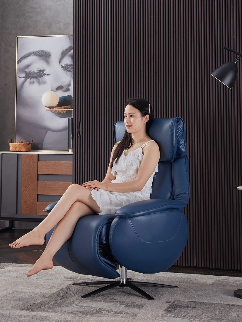 Sofá de cuero de cápsula espacial de primera clase, simple y moderna sala de estar, luz italiana eléctrica multifuncional, Salón boss de lujo - imagen 5