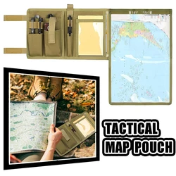 Bolsa táctica multifuncional para mapas con portaherramientas EDC, bolsa protectora plegable para mapas con ventana transparente, funda para mapas resistente a la intemperie