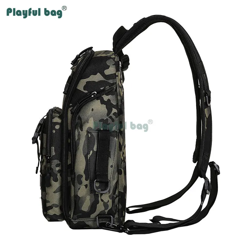 Mochila de pesca con tres cinturones para los hombros, bandolera multifuncional, equipo de pesca impermeable, mochila de montañismo AVA128 - imagen 4