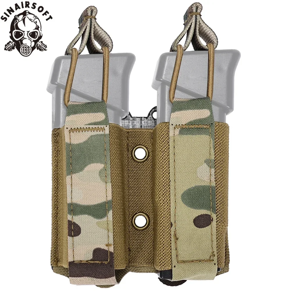 Bolsa Molle para revista táctica 2,0, asalto de caza al aire libre, pistola de 9mm, soporte doble Mag, equipo de tiro Airsoft portátil