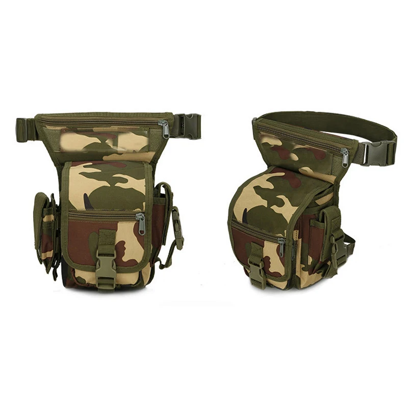 Bolsa de nailon impermeable para montar en motocicleta, bolsa de Camping para hombres, bolsa de pierna táctica militar, bolsa de cintura, correa de muslo ajustable, 600D - imagen 5