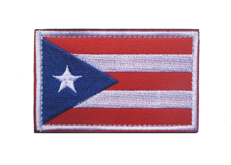 Bandera de Puerto Rico de Cuba de América del Sur, parche bordado de Material reflectante, rastreador de equipo táctico - imagen 2