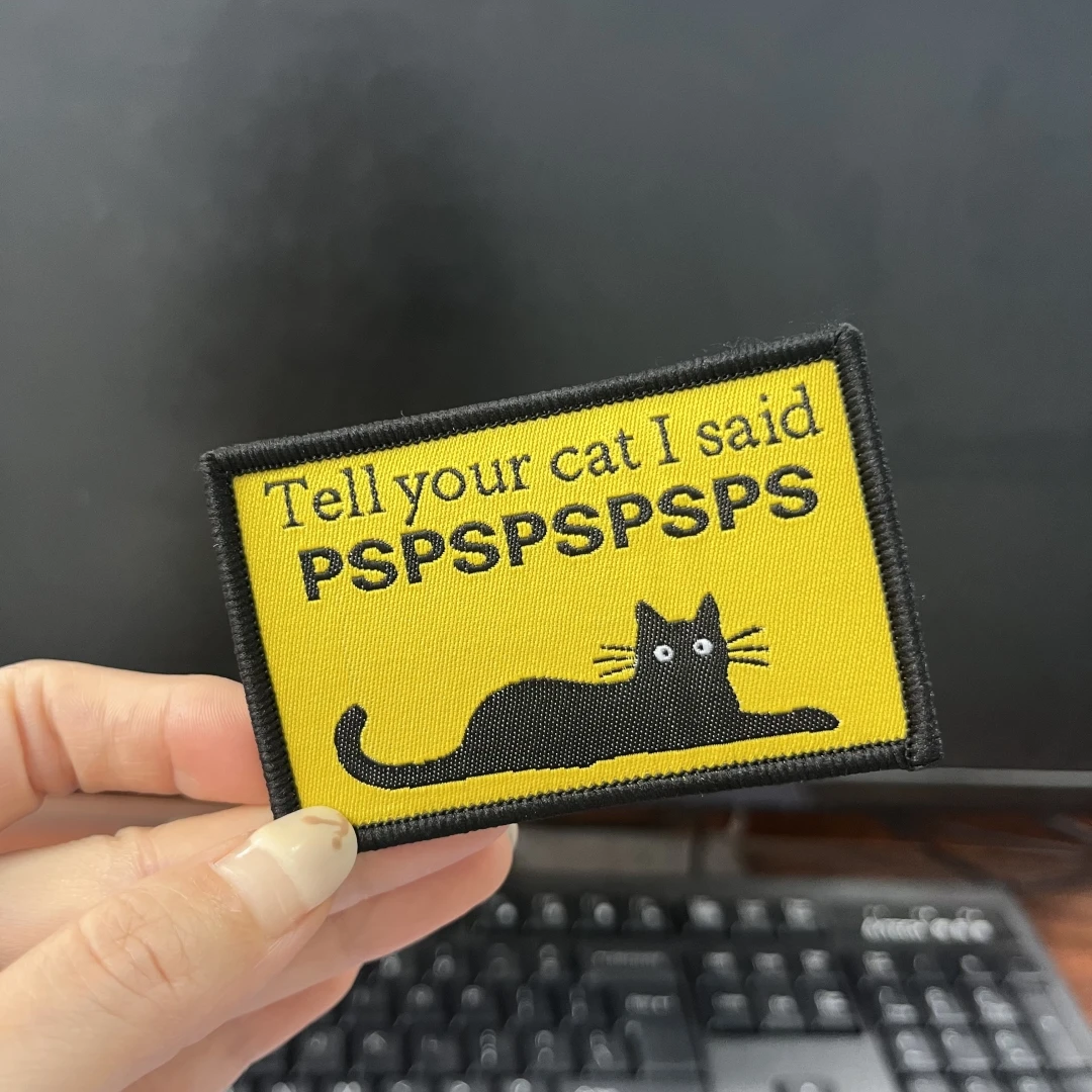 Parches de marca de tejido de calavera relámpago para ropa, Animal táctico, gato, emblema de moral, equipo al aire libre, pegatina de mochila - imagen 3