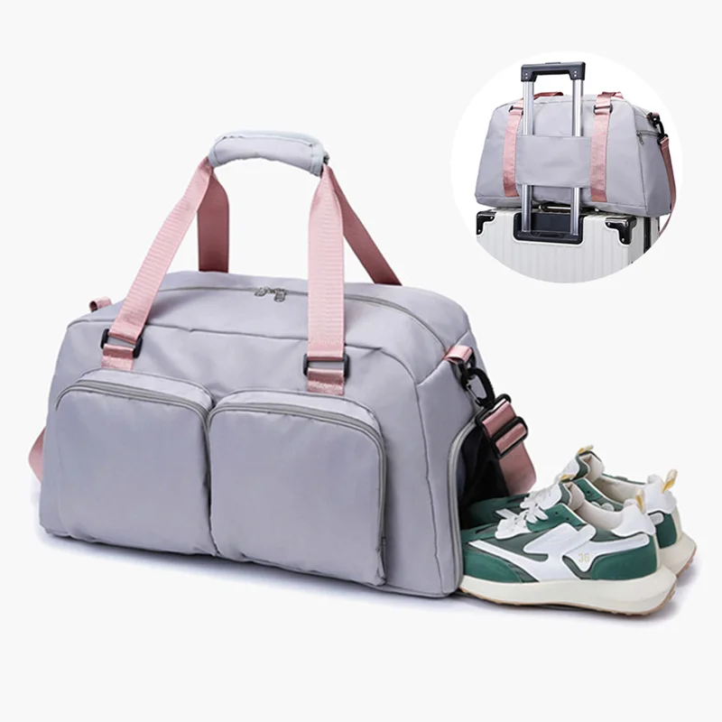 Bolsa de Fitness para mujer, bolso de mano deportivo para Yoga, gimnasio, zapatos secos y húmedos, bolsillo de un solo hombro, bandolera de viaje informal para natación - imagen 4