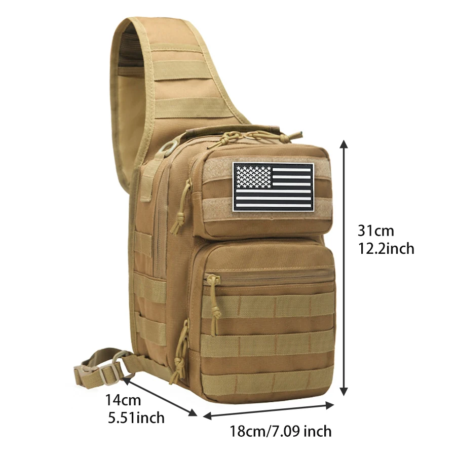 Bolso táctico MOLLE para pecho con correa ajustable y compartimentos - imagen 4