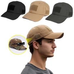 Gorra táctica safari con velcro y soporte para gafas de malla