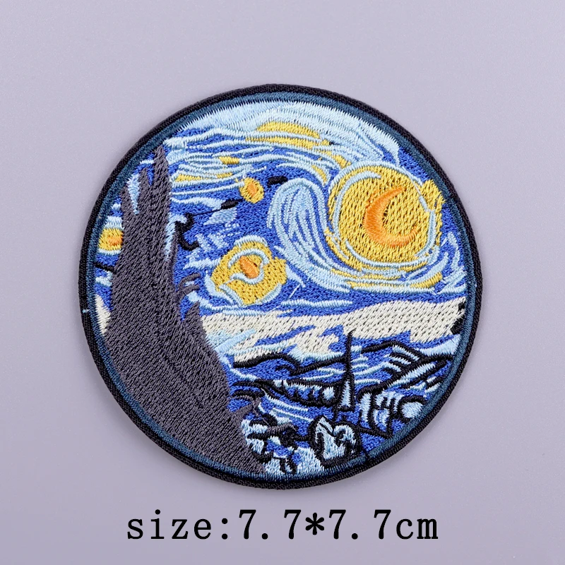 Parche de montaña con ondas, parches para planchar en ropa, parches bordados para la naturaleza, rayas para ropa, insignias adhesivas - imagen 3